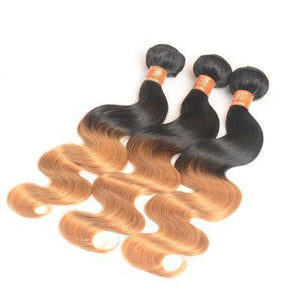 100% Human Hair Tri-color gradient curly hair weft