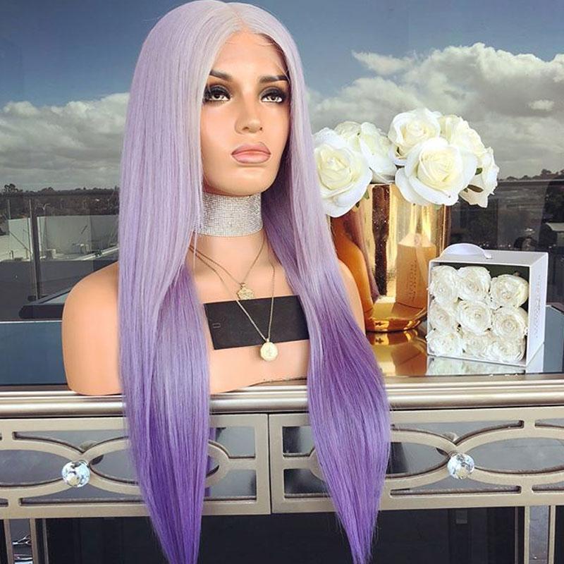 Pretty Charming Purple Girl Straight Wig
