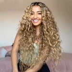 Curly Pre Plucked Heat Resistant Blonde Wigs For Women