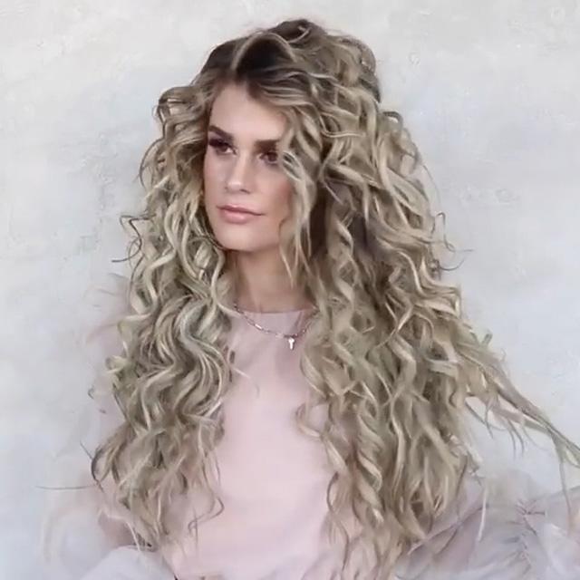 Long Curly Blonde Wig Glueless Daily Wear