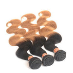 100% Human Hair Tri-color gradient curly hair weft