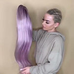 Lovely purple natural long wig