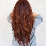 Long Red Brown Glueless Heat Resistant Wig
