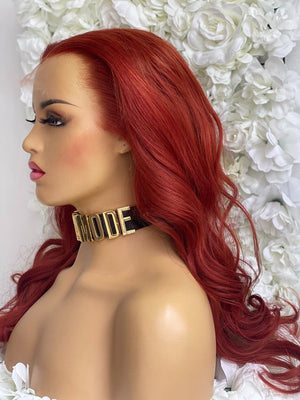 Red Hair No-Lace Wavy Big Curly Wig