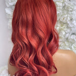 Red Hair No-Lace Wavy Big Curly Wig
