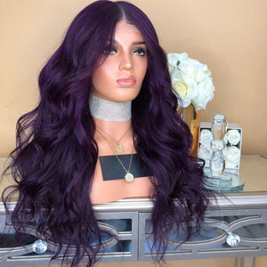 Purple Glamorous Natural Long Wig