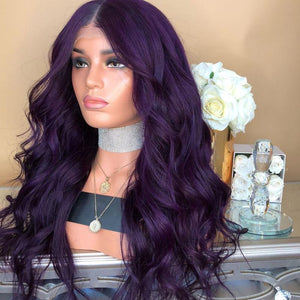 Purple Glamorous Natural Long Wig